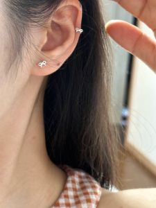 S999 Sterling Silver Butterfly Knot Screw Ear Studs: A Gentle & Sleepwear-Friendly Women's Ear Ornament