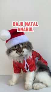 Baju Anjing Kucing Kostum Kaos Natal Christmas - Top Shirt Premium Import
