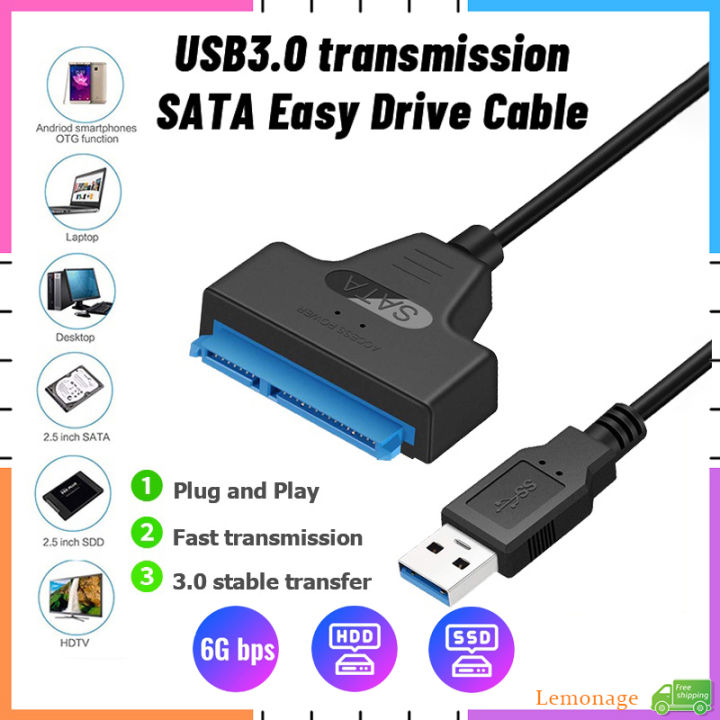 【Ready Stock】USB 3.0 To SATA 22 Pin 2.5 Inch Hard Disk Drive 6Gbps HDD ...