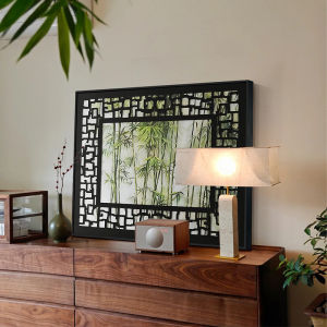 Modern Minimalist Bamboo Decorative Painting Fake Window Bedroom Wall Art Chinese Style Entrance Decor High End Feeling