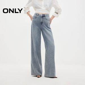 ONLY | Retro Vintage Wash Tencel Denim Pants
