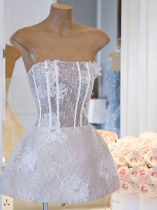Charm Enhancing Lace Strapless Slimming Dress