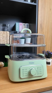 Haier หม้อไฟฟ้าอเนกประสงค์ หม้อนึ่งไฟฟ้า นึ่งขวดนม เครื่องนึ่งฆ่าเชื้อขวดนมพร้อมอบแห้ง HSMC-ES901