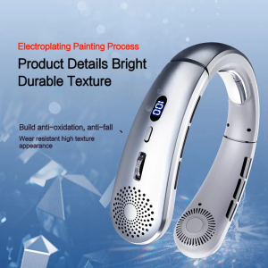 Neck FanLightweight Wearable Fan Low Noise 5 Speed Hands Free Fan Hanging Headphone Design Sports Fan for Indoor & Outdoor