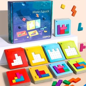 Wooden Shape Matching Board Game – Educational Logic Puzzle Toy for Kids Parent-Child Interactive Learning Multicolor Gift for Christmas & Birthdays