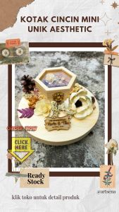 Kotak Cincin Nikah Mini Desain Rustic Custom Nama & Tanggal / Mini Ring Box / Box Cincin Mini Unik