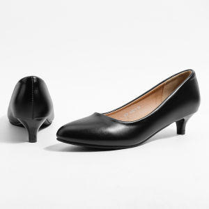 3cm Low Heel Work Shoes Black Fine Heel Interview Shoes