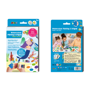 Childrens DIY Coloring Book Set Handmade Graffiti Drawing Paper Picture Watercolor Pen Handmade Paper Folding Kit