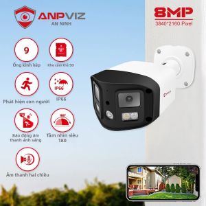 Camera Anpviz 8MP Hai Ống Kính POE 180 Độ °   An Ninh Toàn Cảnh Góc Cực Rộng Với Cảnh Báo Bằng Giọng Nói Phát Hiện Con Người Trong Nhà Ngoài Trời Không Thấm Nước