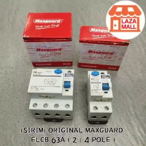 SIRIM ORIGINAL MAXGUARD RCCB 63A (2POLE/4POLE) 100mA / Miniature Circuit Breaker / DB BOX ELEKTRIK