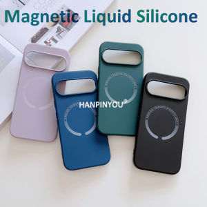 Solid Color Liquid Silicone Case For Google Pixel 10 9 8 7 6 Pro XL 9a 8a 7a 6a Magnetic Protector Soft Cover Lining Shell