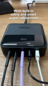 Philips Ultra Fast 240W 5-Port GaN USB Desktop Charger with Digital Display 3 USB-C and 2 USB-A ports for desktops and workstations fast charging for laptops tablets smartphones