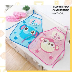 childrens Cartoon apron sleeveless waterproof and oil proof kitchen cartoon childrens apron cute