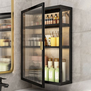 Bathroom Organizer Rack Toilet Cosmetic Storage Shelf Wall Mounted No Drilling Required Plastic 2-3 Layers Simple Style