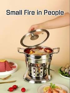 VOLTHUB Stainless steel single person hotpot environmentally friendly oil alcohol stove household self-service one person one pot hotpot