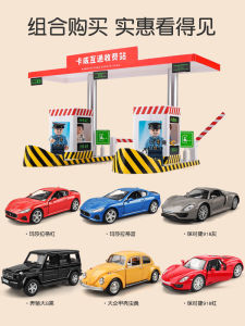 คาร์วี โมเดลรถจอดรถขนาดเล็ก บ้านเรือนและสวน ที่จอดรถแบบจำลอง สวนสนุกสำหรับเด็ก ตู้ควบคุมทางด่วน ไฟสีแดงและสีเขียว โมเดลรถยนต์ขนาดเล็ก โมเดลตั้งโต๊ะ