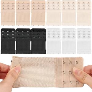 3PCS Elasticated Underwear Extended Clasp Multiple Adjustment Settings Bra Extenders 3 Hooks Strap Extender Solution for Tight Bras