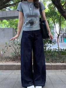 Womens Cotton Elastic Short Sleeve T-Shirt round Neck Slim Fit Base Shirt Versatile Casual Style Comfortable Breathable