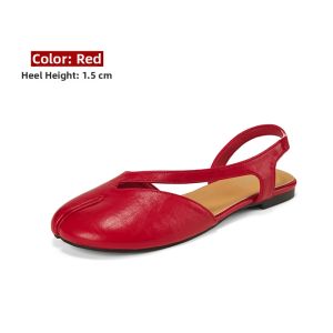 MIFEI | Lamb Leather Split Toe Flat Sandals