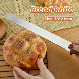 KLIMO Stainless Steel Bread Knife Wooden Handle Cake Slicer Pastry Cutter Baking Tools 10inches