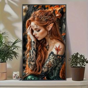 Female Elf with Red Hair Paint By Numbers For Adults Handpainted Number Drawing Coloring Wall Art Living Room Decor