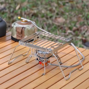 Stainless Steel Foldable Camping Grill Outdoor BBQ Stove Stand Lightweight Grill Rack For Picnic Backpacking Cooking Equipment
