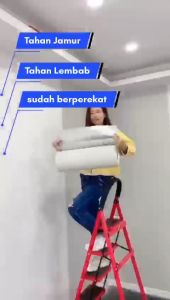 BIB Interior - Wallpaper Linen Roll Panjang 28 Meter | Wallpaper Dinding | Dekorasi Kamar | Foam Sticker Dinding Polos Motif