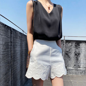 Silk No-Sleeve V-Neck Slimming Base Layer Tank Top Drapey Acetate Satin Vest Outerwear Design Spring 2026 Commute Style Polyester Fiber