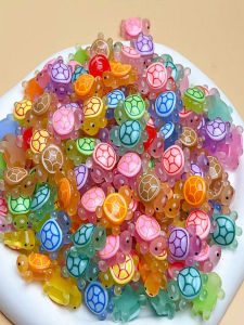 100 ชิ้น Miniature Sea Turtle Figurines Luminous Mini เต่าเรซิ่นตัวเลข Multi - สีของเล่นเล็กๆ Glow In The Dark
