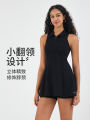 Saltum Tennis Skirt Dress Women's Sporty Fitness Short Dress with Chest Pad Slimming Anti-Light Set Quick-Drying Breathable Nylon. 
