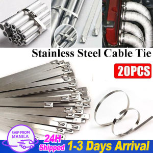 100Pcs 304 Stainless Steel Metal Cable Ties 4.6mm Heavy Duty Self-Locking Cable Zip Tie Multifunction Metal Exhaust Wrap Locking Ties