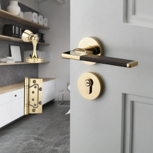 YAGEMAN | Silent Modern Split Leather Handle Door Lock