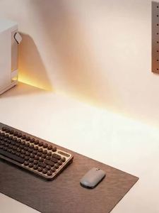 WUBUWEI | Desk Organizer Monitor Stand Keyboard Tray Wooden Shelf