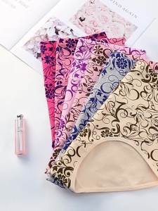 oobest 【Delivery 2-3 days】5PCS/SET Middle-aged Elderly Plus Size Panties Cotton High Waist Slimming Seamless Panty for Women Lingerie Comfort Breathable Underwear