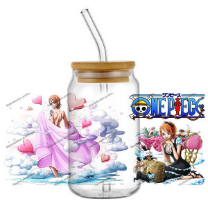 Bandai | Hotsale Fashion One Piece Anime 16oz UV DTF 3D Transfer Cartoon Sticker Wrap Decals For Glass Can Cup Craft DIY Creative
