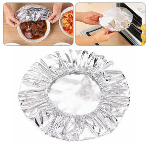 50pcs Reusable Aluminum Foil Bowl Cover Heat Insulation And Heat Preservation Food Grade Oven Takeaway Picnic Simple to Use