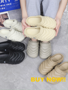 【FF】 Women  Waves Design Thick-soled Casual Clog For Men and Women