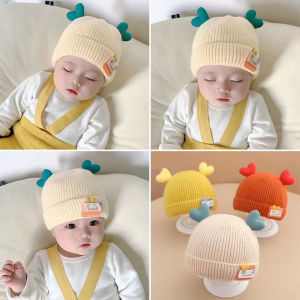 Cute Heart Ears Baby Knitted Hat Candy Color Newborn Beanie Cap Winter Warm Outdoor Windproof Infant Crochet Hats Gorras