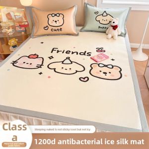 MONLEYTA | Cool Ice Silk Summer Bed Sheet Set 3 Pieces Washable