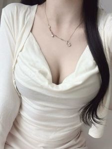 Áo Ba Lỗ Tay Dài Hở Vai Gợi Cảm Mùa Thu Đông Cho Nữ Áo Len Dệt Kim Cotton Co Giãn Phong Cách Ngọt Ngào Gợi Cảm Hai Mảnh