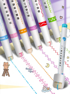 Floral Outline Wave Dotted Line Drawing Pen for Students and Children