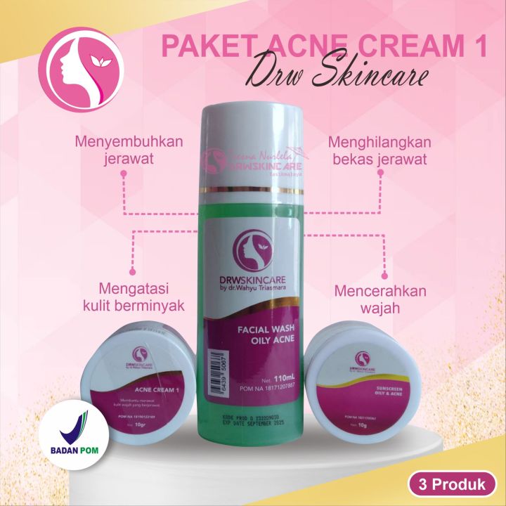 Paket Acne Cream Paket Penghilang Jerawat Paket Pencerah Drw Skincare Dr Wahyu Triasmara Lazada Lazada Indonesia