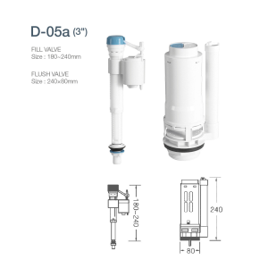 MOLORE | PVC Material Integrated Water Control Valve Toilet Tank Component