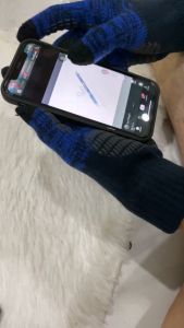 ถุงมือขนแกะกันหนาว หนา 2 ชั้น ทัชสกรีนมือถือได้ ขนาด 22cm ให้ความอบอุ่นแก่ร่างกายได้ดีเยี่ยม 01-M