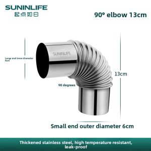 SUNINLIFE | 304 Stainless Steel Extended Strong Exhaust Pipe for Gas Water Heater