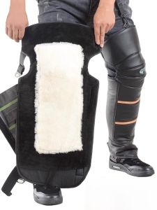 Winter Thickened Long Genuine Leather Knee Pads For Electric Vehicle Riding Warm Windproof Water-Resistant Motorcycle Cycling