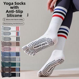 Non-Slip Yoga Socks Womens Five-Finger Thin Summer Indoor Floor Socks Adult Pilates Socks Breathable Cotton Sporty Striped