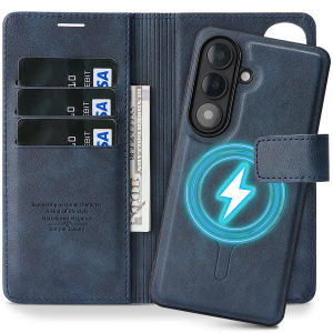szhaiyu | For Samsung Galaxy S26 Ultra S25 Plus S24 S23 S26U S25U S24U 2 In 1 Flip Leather Case For Magsafe Wireless Charge Card Slot Case