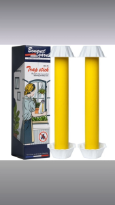 Bouquet Garni Zero Fly Trap Sticks (2 Pcs) – Super Sticky Yellow Bug Catcher – Non-Toxic Indoor & Outdoor Fly Trap – Pet-Safe Insect Control