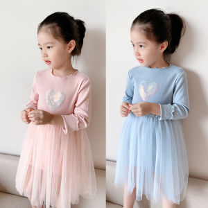 Fairy Princess Childrens Gauze Dress Dress Girl Fashionable Long Sleeve Mesh Skirt Princess Pettiskirt Autumn Clothes